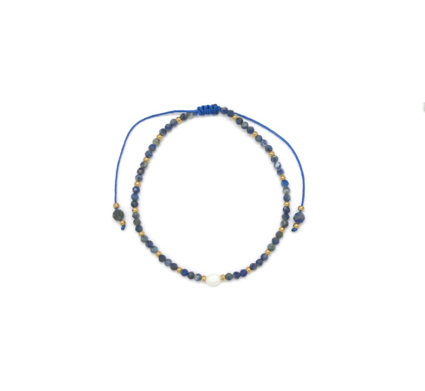 Pulsera lapis lazuli y perla
