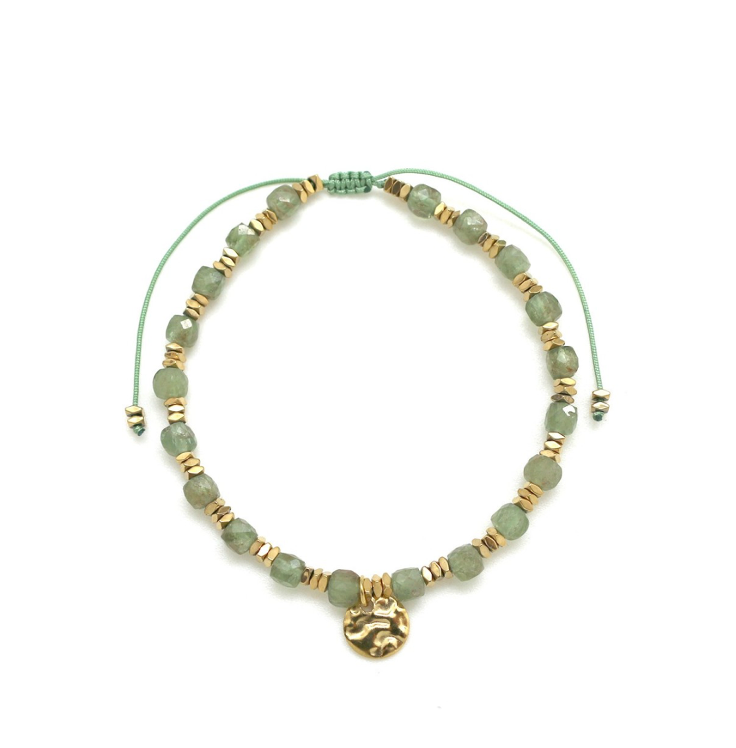 Pulsera piedras naturales y cuentas de acero