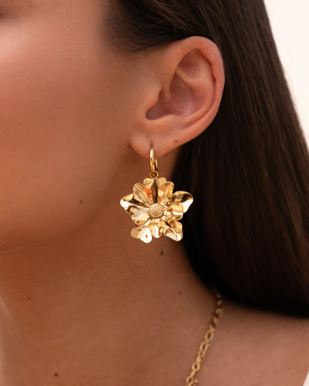 Argollas con dije flor