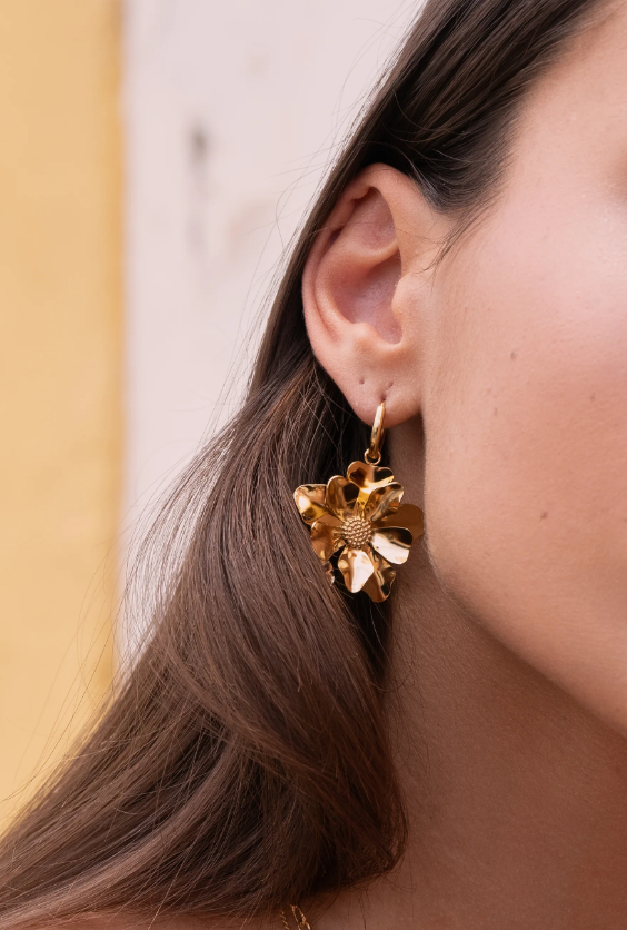 Argollas con dije flor