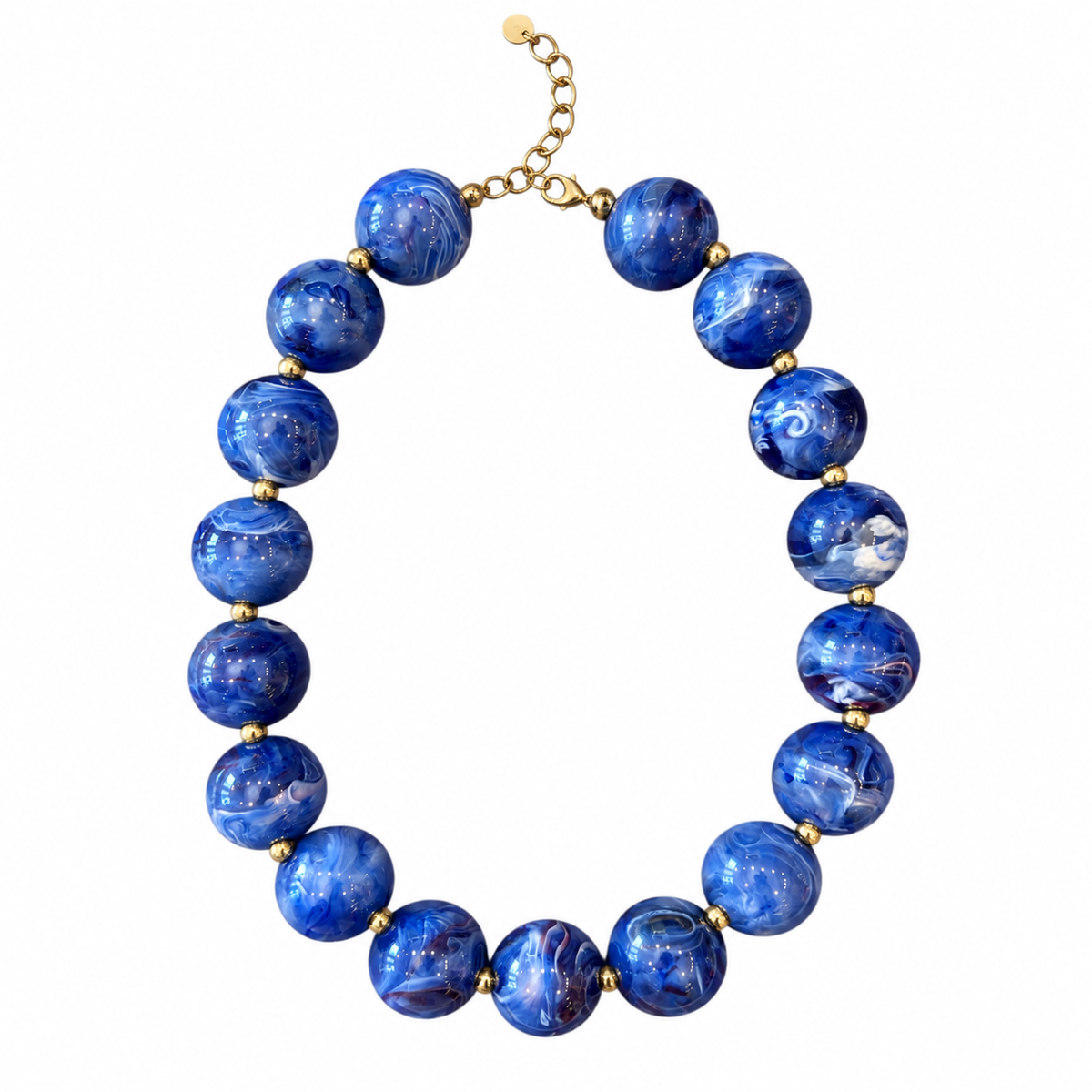Collar esferas marmolado