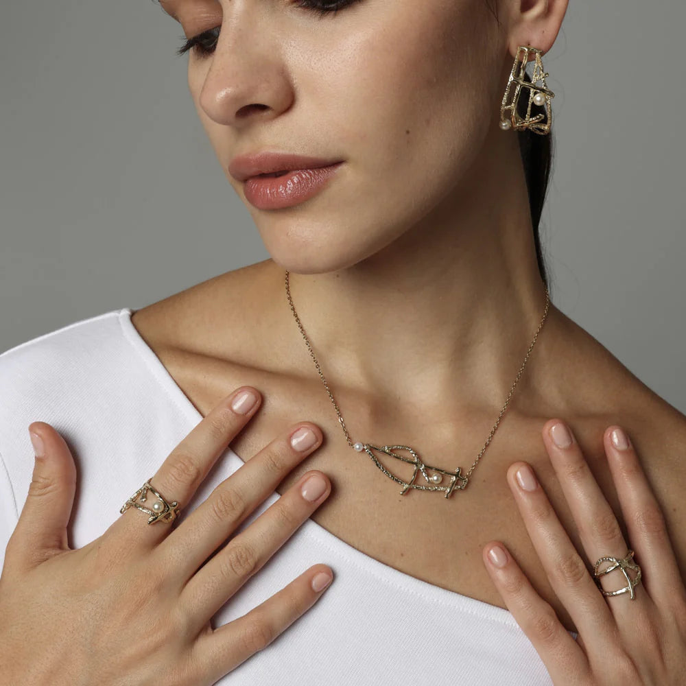 Argollas varias vueltas con perla