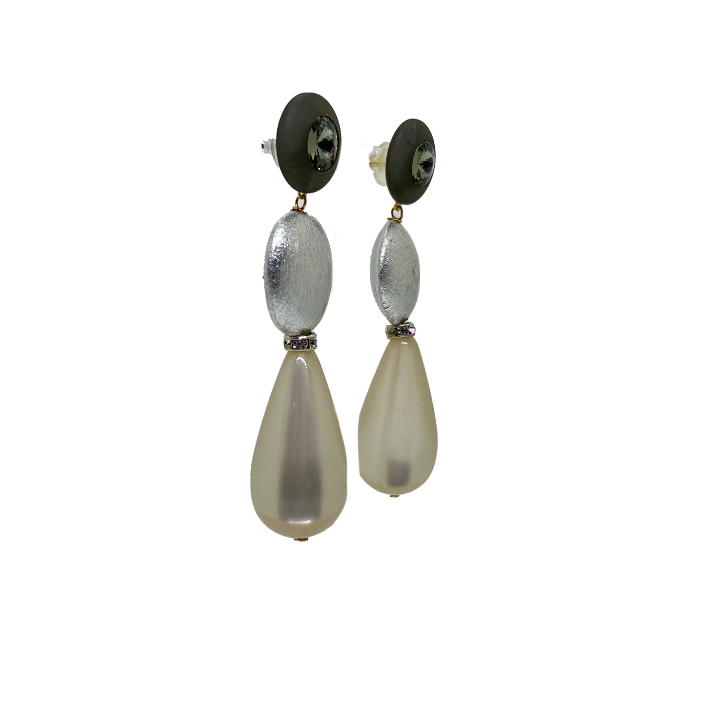 Aros gris plateado y nacarado