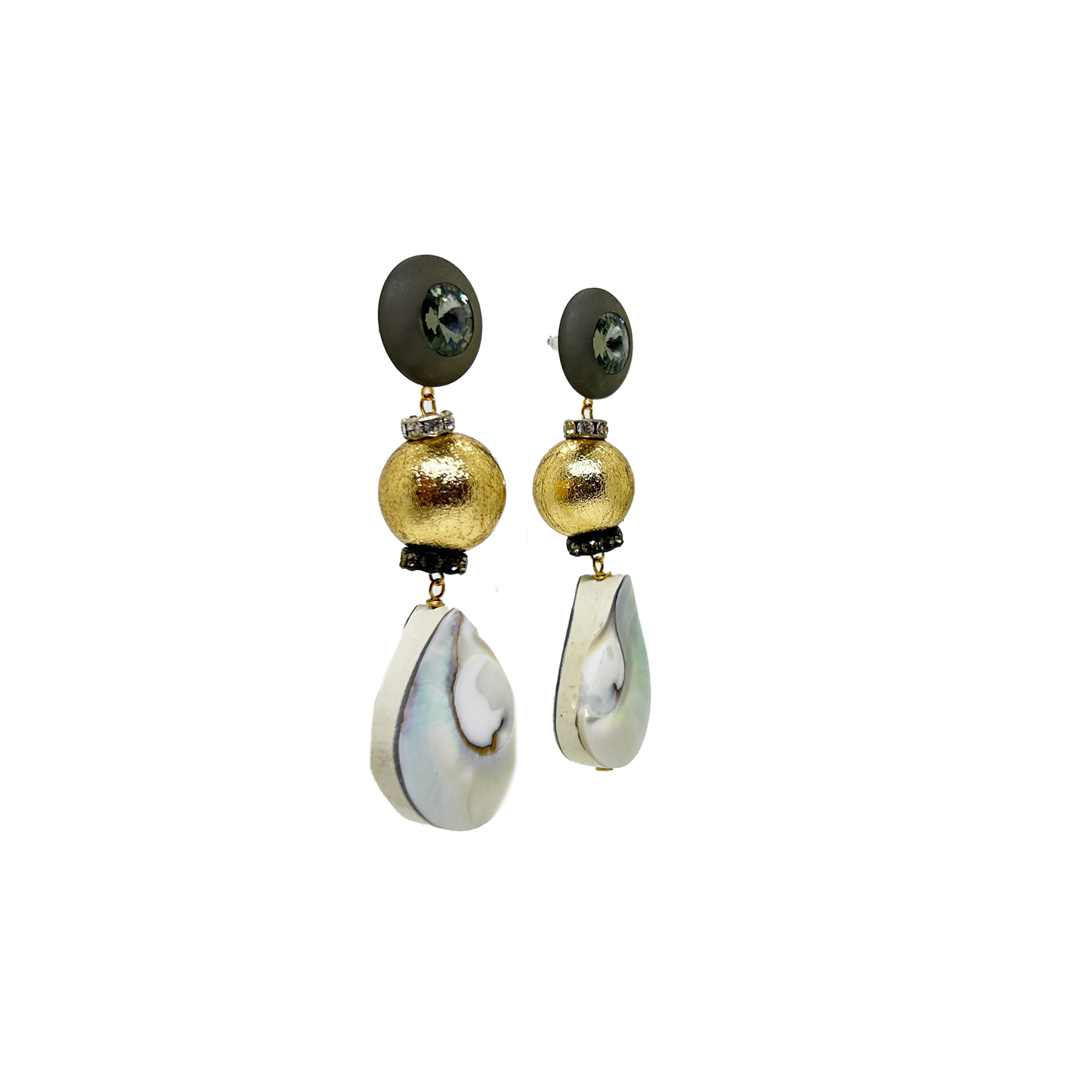Aros blanco dorado y gris