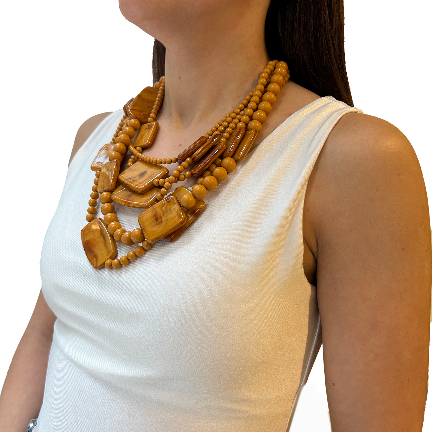 Collar cuentas rectangulares