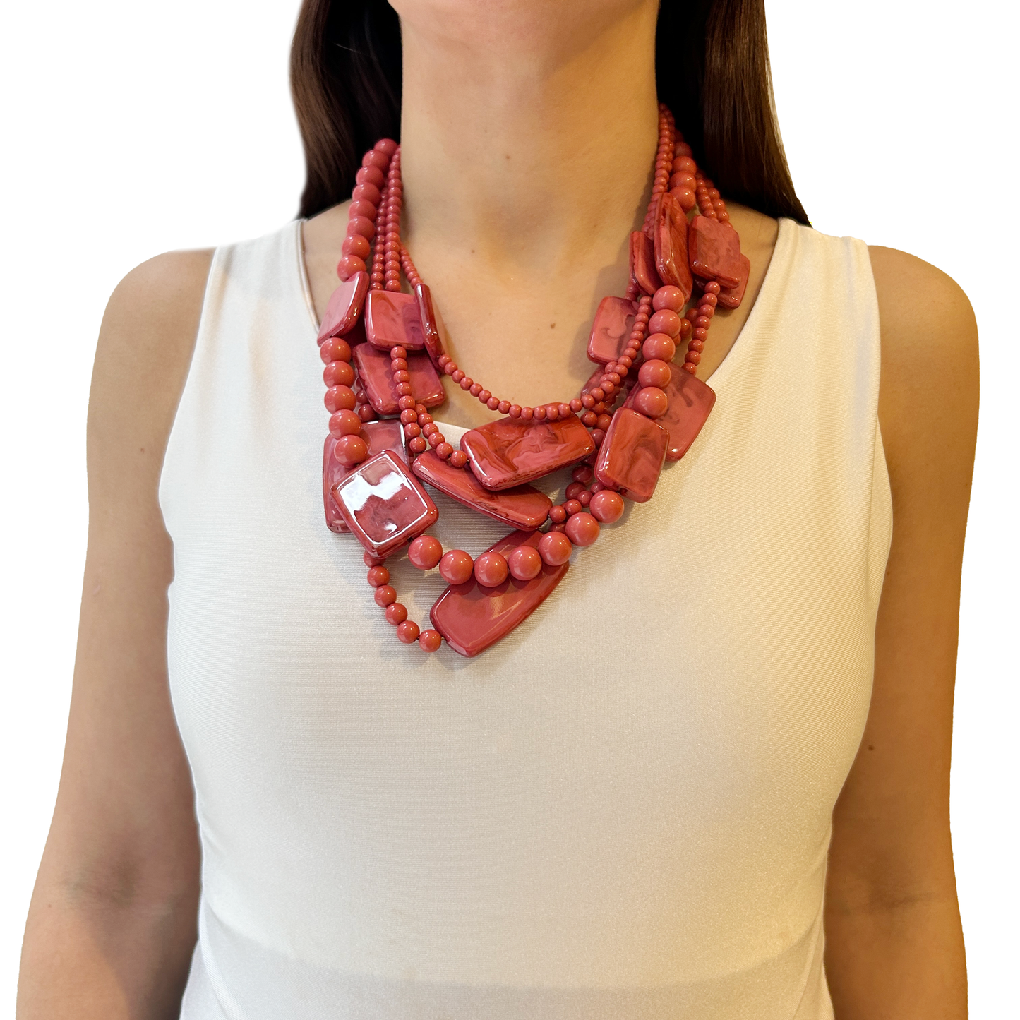 Collar cuentas rectangulares