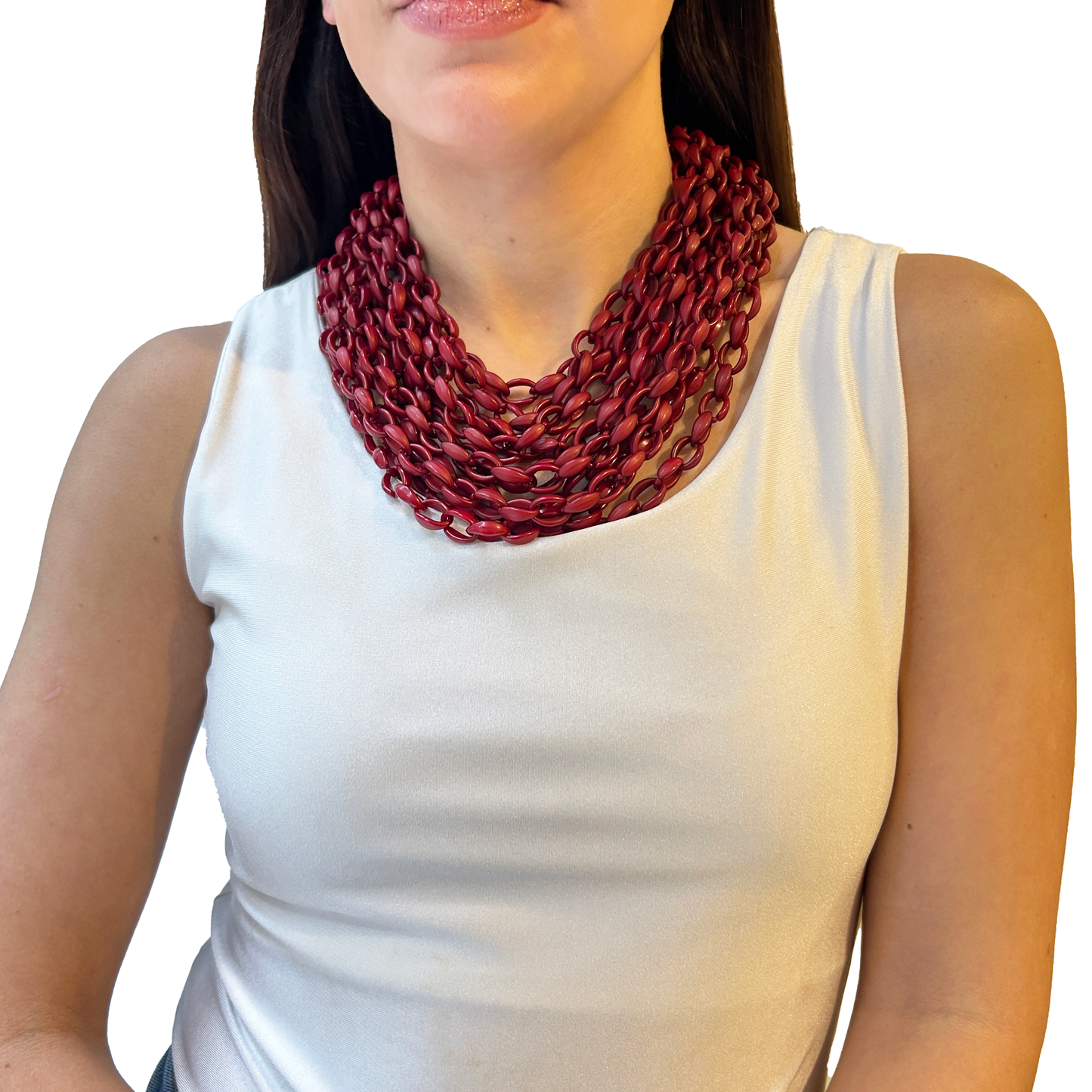 collar bordo de resina