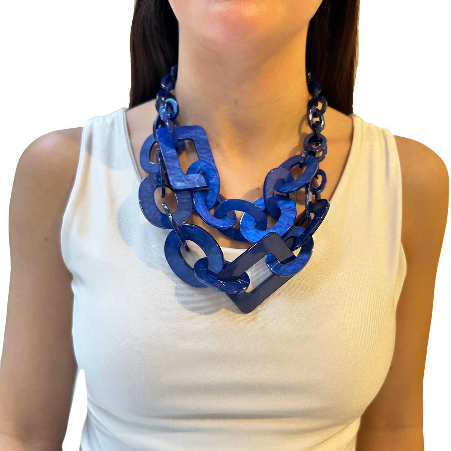 collar de resina azul