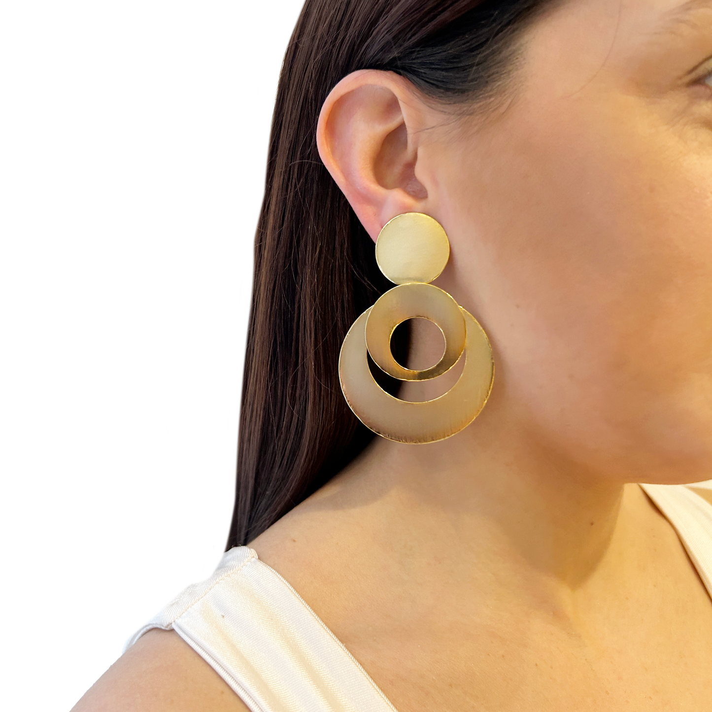 Aros de bronce enchapados colgantes