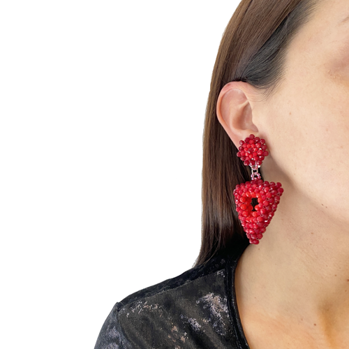 red evening earrings
