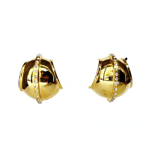 aros cortos dorados de metal
con clip
