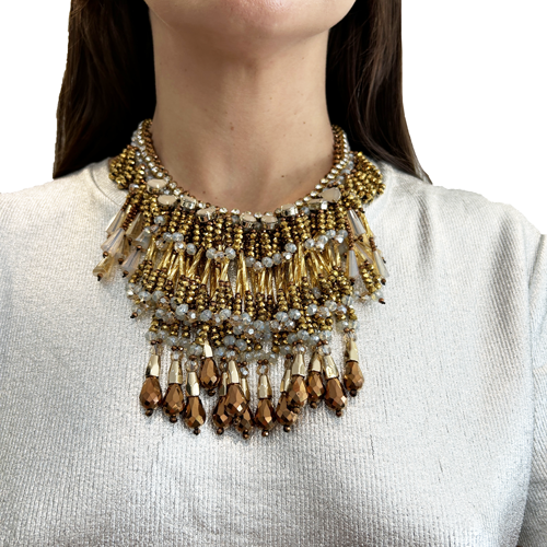 Collar corto lluvia de cristales