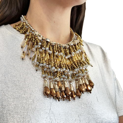 Collar corto lluvia de cristales