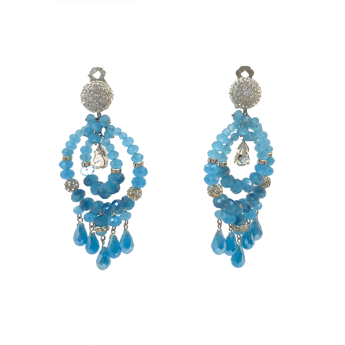 Argollas de cristal aqua