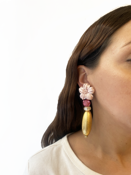 Pink and gold hoops