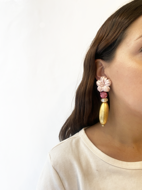 Pink and gold hoops