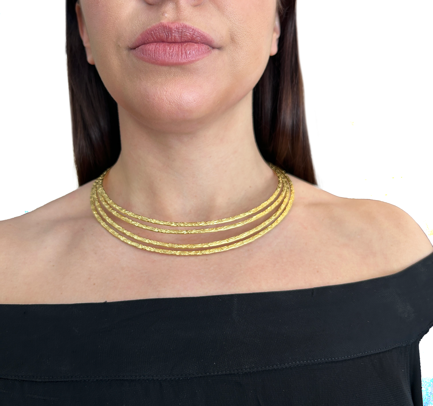 Chocker dorado con trama