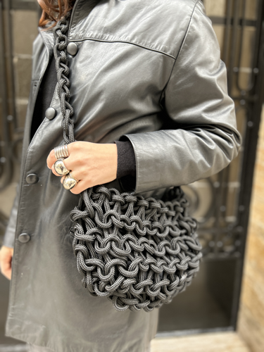 Black interlaced wallet