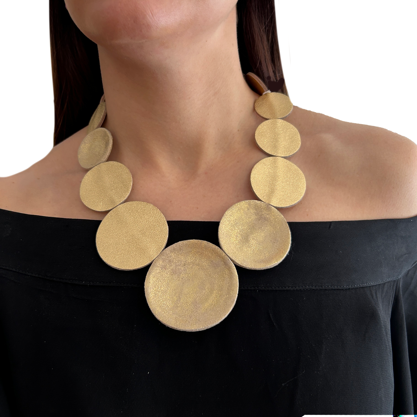 Collar círculos de cuero