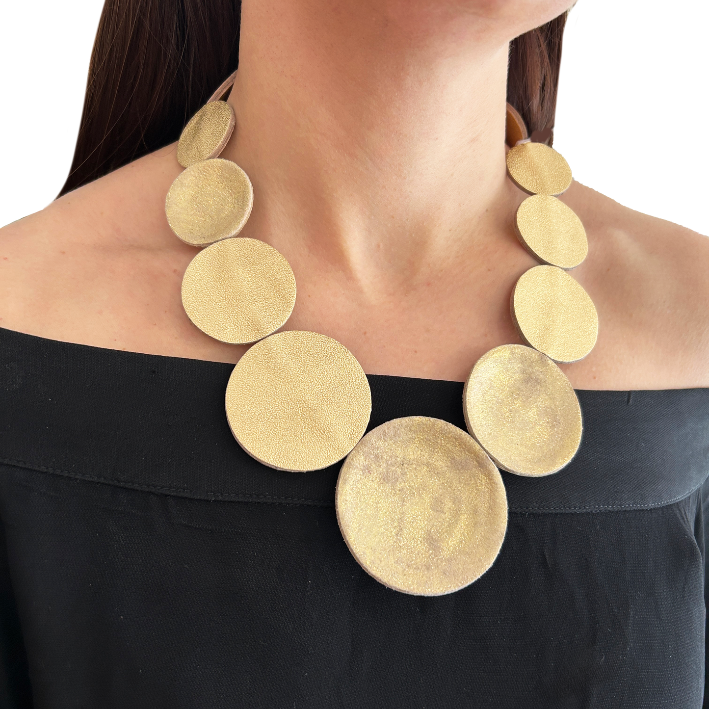 Collar círculos de cuero