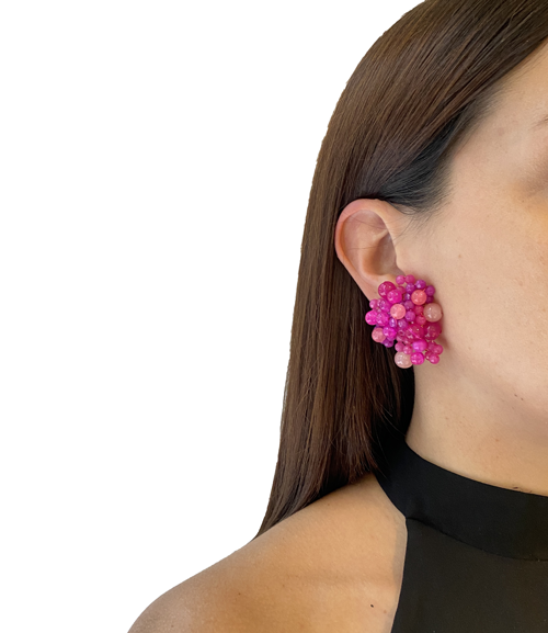 crystal fuchsia studs