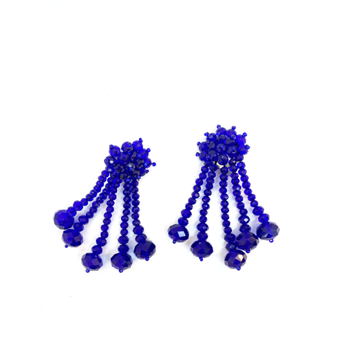 blue crystal earrings