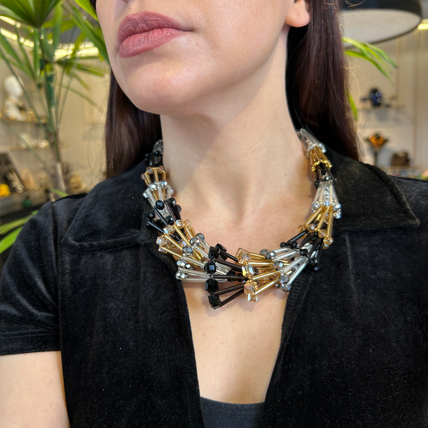 Collar cristales combinados