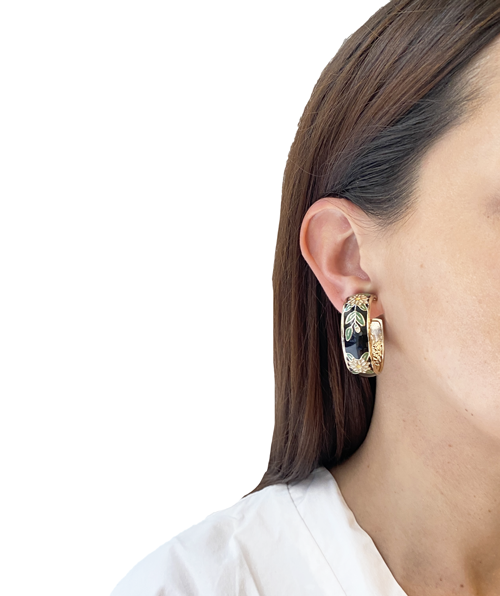 Enameled clip-on hoops