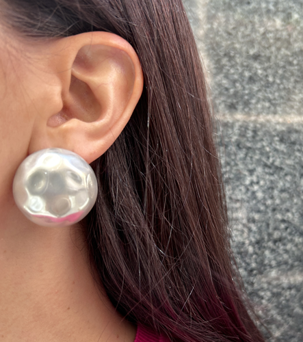Aros media perla gris