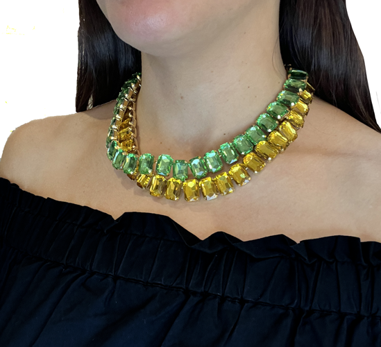Collar crisales rectangulares