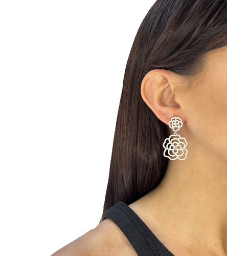 Aros flores de zirconia caladas