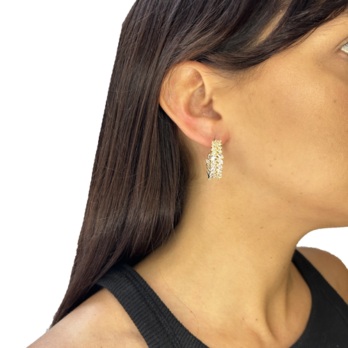 Argollas espiga de zirconia