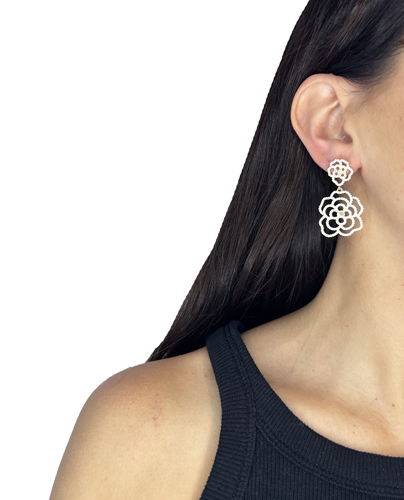 Aros flores de zirconia caladas