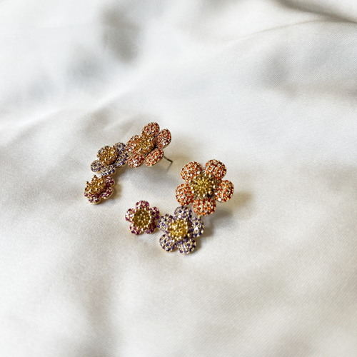 Aros flores de zirconia