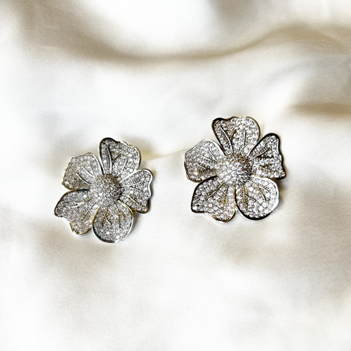 aros de flores con zirconia
