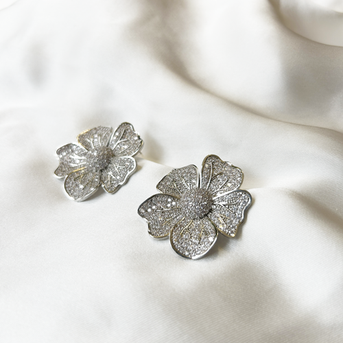 Aros flores de zirconia