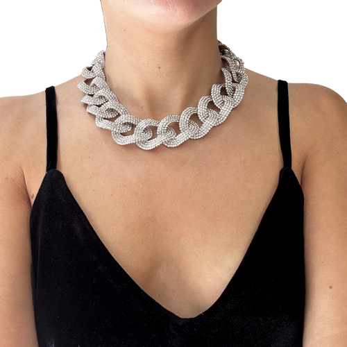 Rhinestone chain necklace