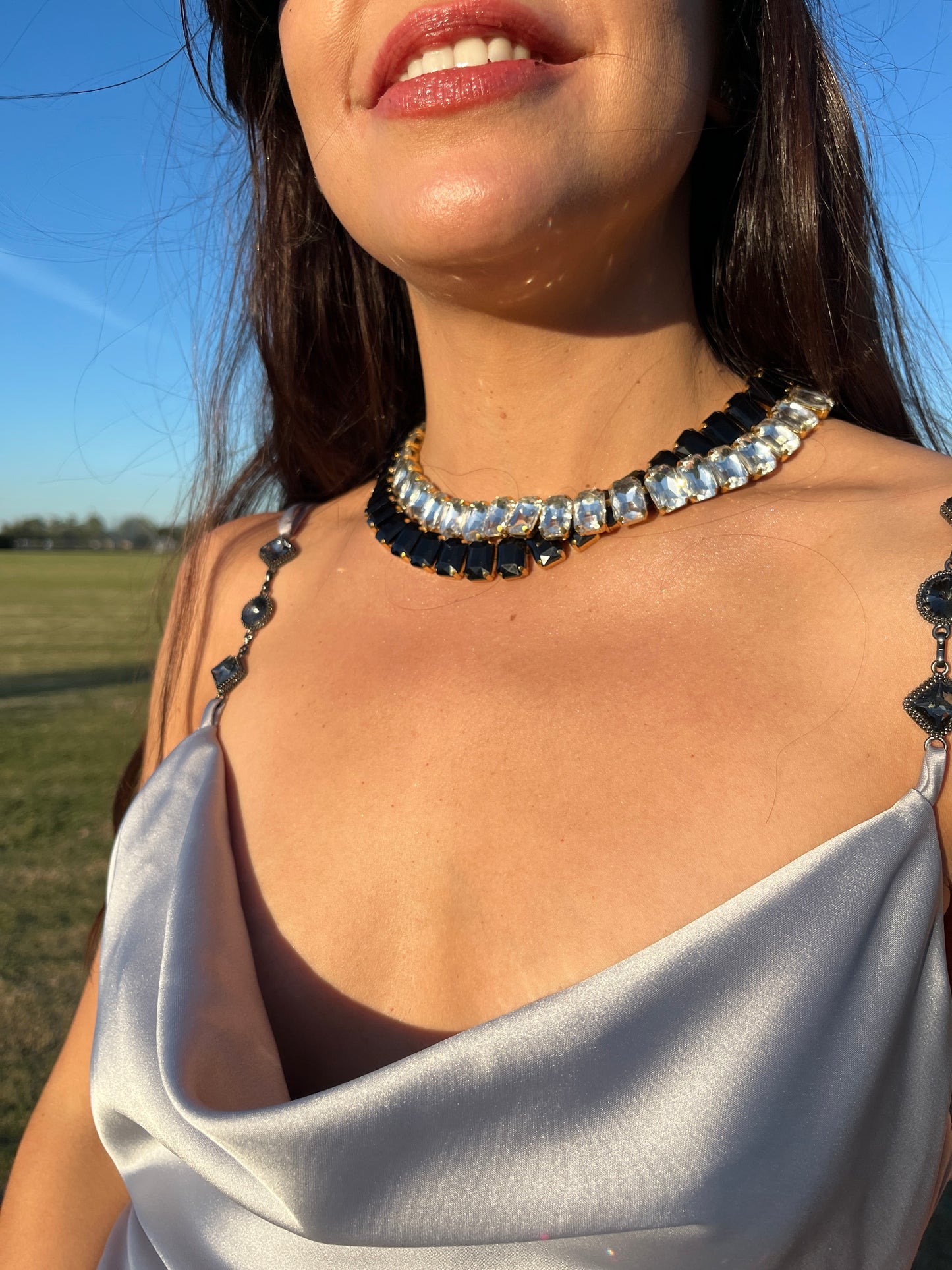 Collar crisales rectangulares