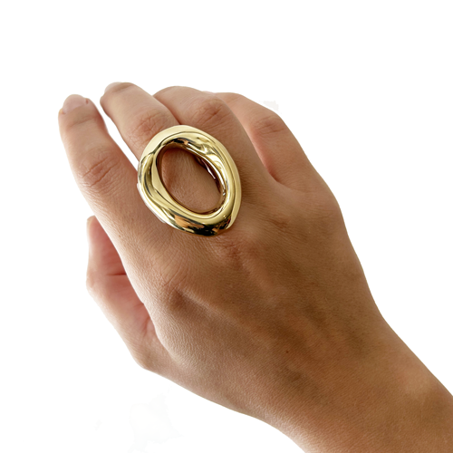 Anillo eslabón dorado
