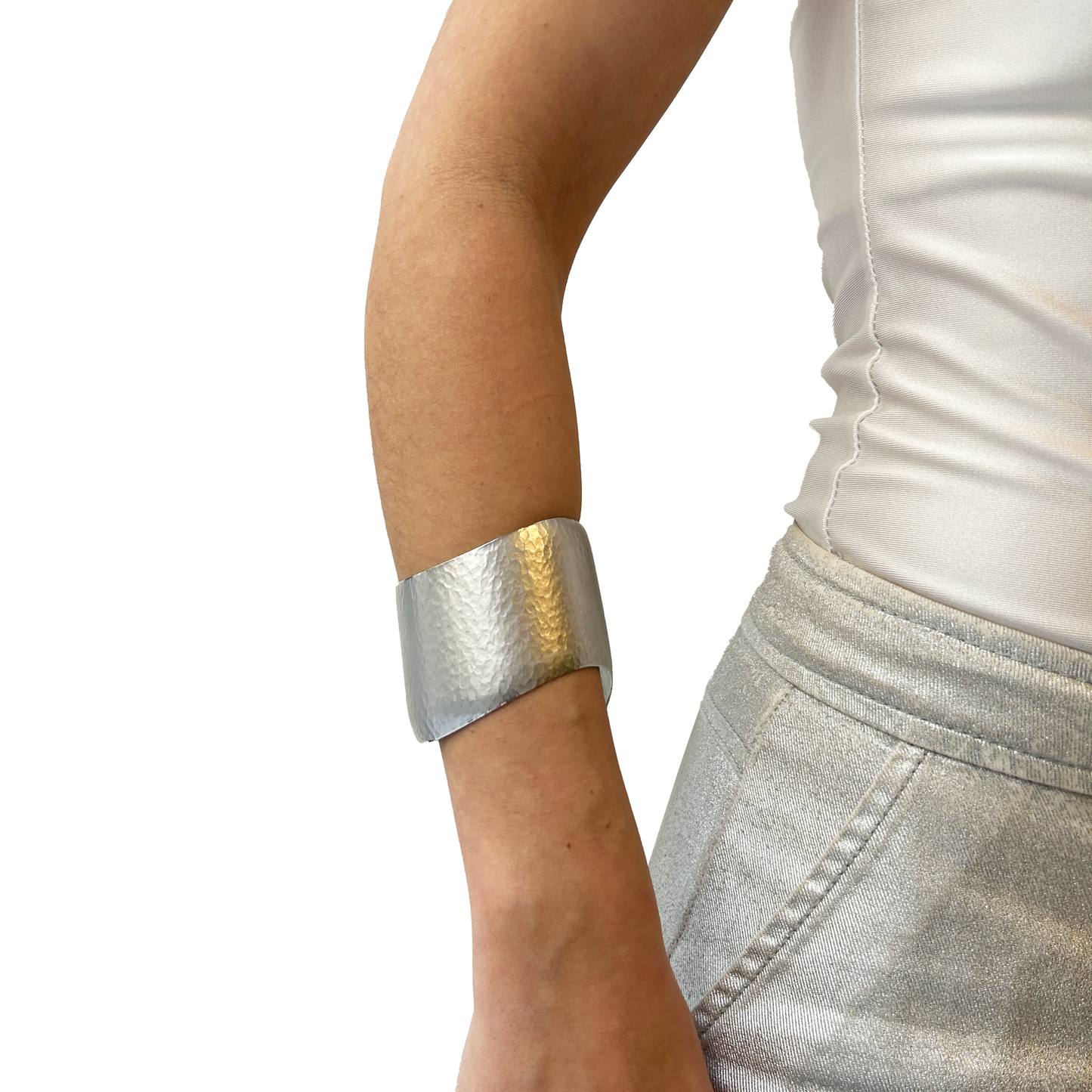 Brazalete Plateado mate
