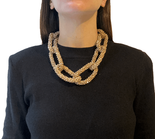 gold necklace crystal