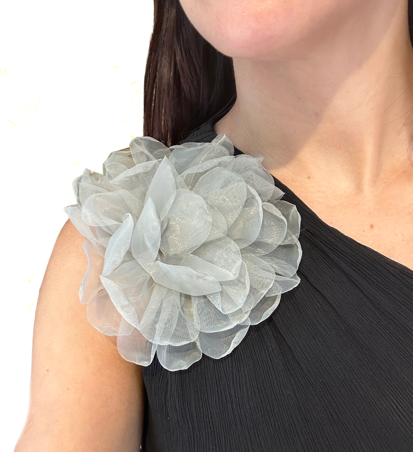 Broche flor organza