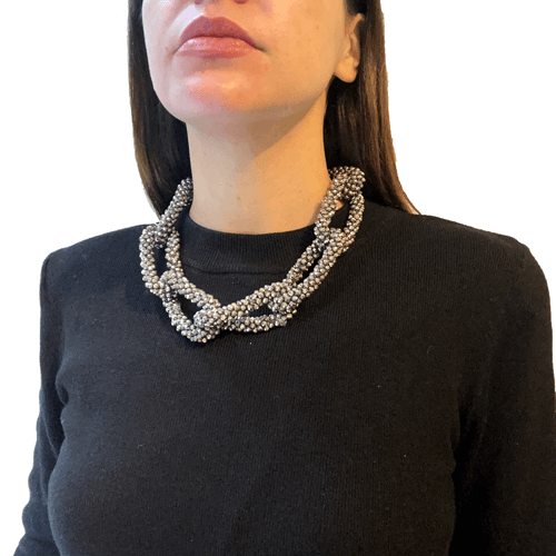 silver crystal necklace