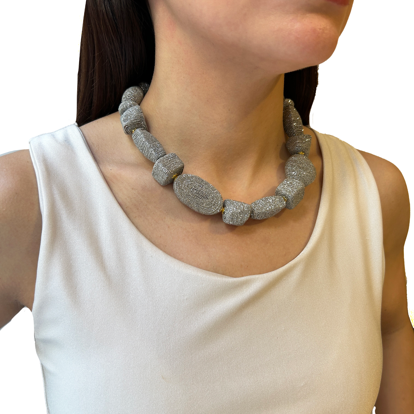 Collar cuentas de hilo