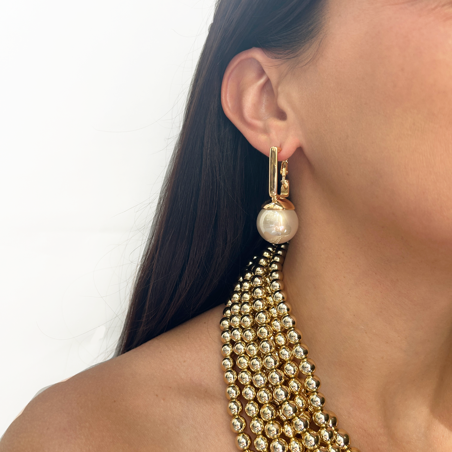 Argollas rectangulares con esfera