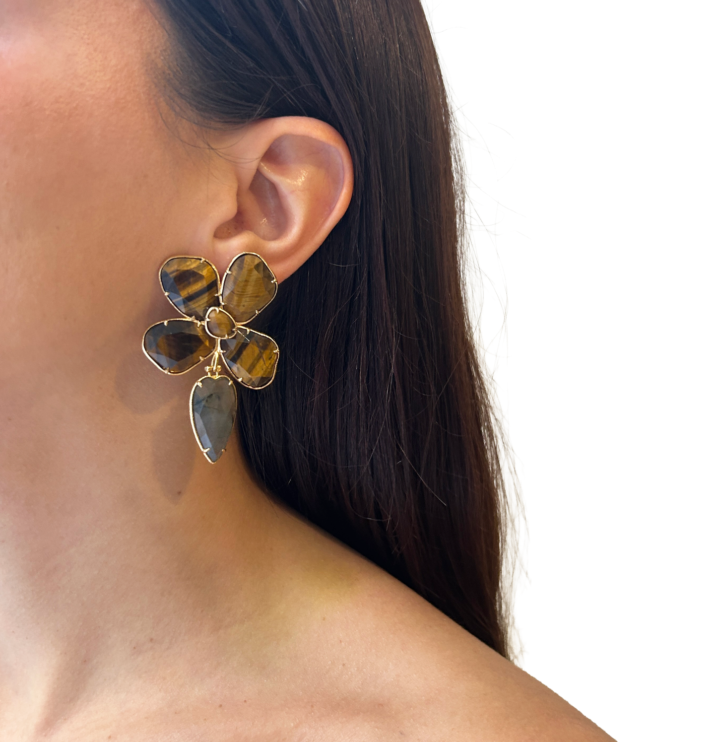 Aros flores de piedra natural