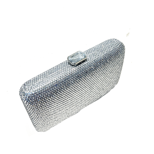 Clutch strass plateado