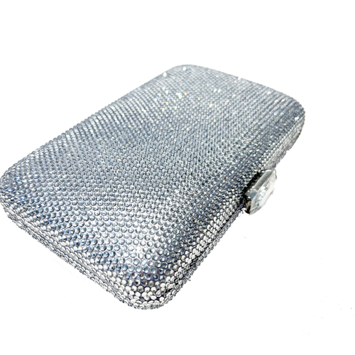 Clutch strass plateado