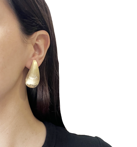Aros gota dorado mate