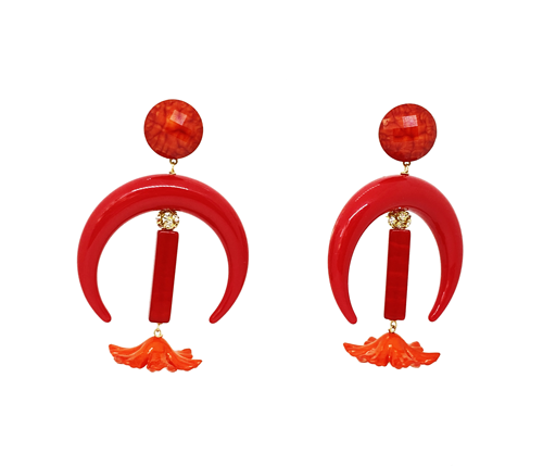 red resin earrings
